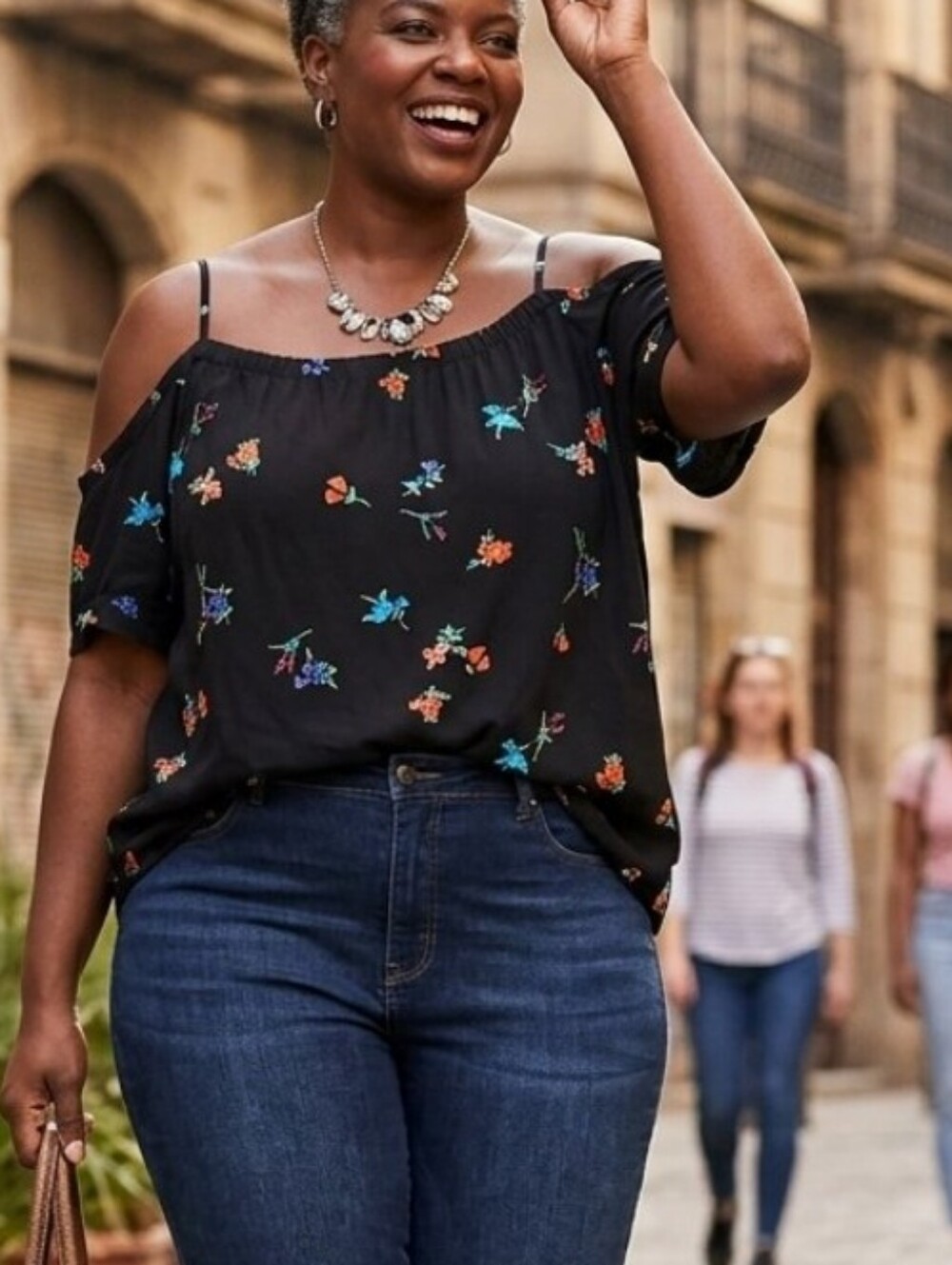 Old navy casual Black  floral short Sleeves blouse size XXL